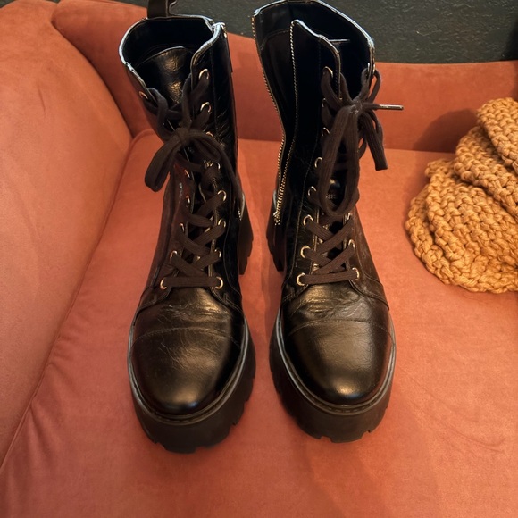 Michael Kors Shoes - Michael Kors Black Leather Combat Boots